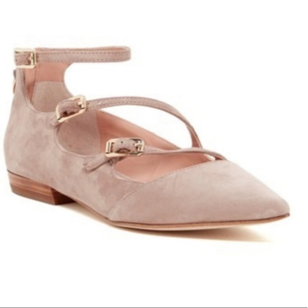Sigerson Morrison | Pulie Pointy Suede Buckle Flat Blush - 7M Womens